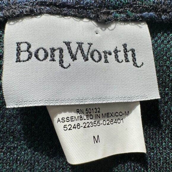 Vintage Tartan Plaid Sweater Blazer Jacket Size M Blue Green Statement Button - Picture 6 of 7